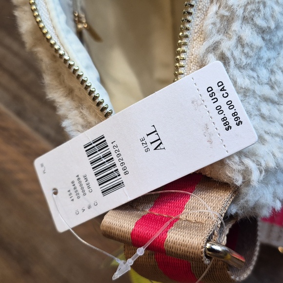 Anthropologie Sherpa Half Moon Crossbody Sling Shoulder Bag, Adjustable Strap - Picture 11 of 14